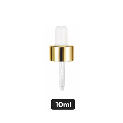 Gold Pipette Dropper (18mm) - White - For 10ml Glass Bottle Gold Pipette Dropper (18mm) - White - For 10ml Glass Bottle