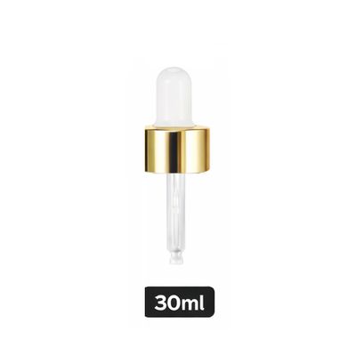 Gold Pipette Dropper (18mm) - White - For 30ml Glass Bottle Gold Pipette Dropper (18mm) - White - For 30ml Glass Bottle