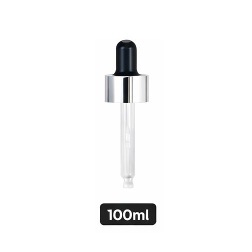 Silver Pipette Dropper (18mm) - Black - For 100ml Glass Bottle Silver Pipette Dropper (18mm) - Black - For 100ml Glass Bottle