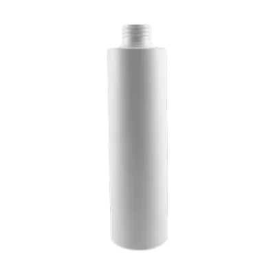 250ml HDPE Square Shoulder Cylindrical Bottle (24mm neck) - White