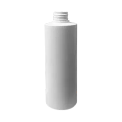 250ml HDPE - Squat - Square Shoulder Cylindrical Bottle (24mm neck) - White