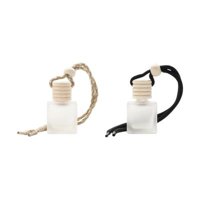 10ml Car Frosted Diffuser Bottle With Plastic Plug Wooden Cap and Natural or Black String 10ml Car Frosted Diffuser Bottle With Plastic Plug Wooden Cap and Natural or Black String