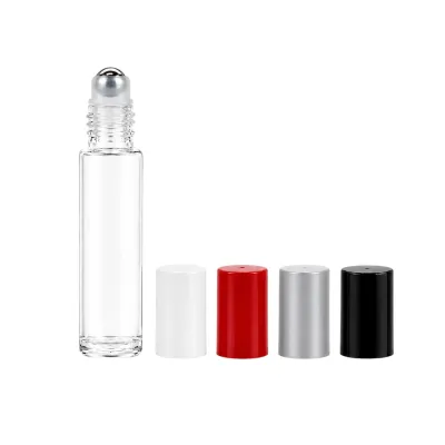 10ml Glass Roll-On Bottle – Complete with Metal Roller Ball with White, Red, Silver or Black Cap 10ml Glass Roll-On Bottle – Complete with Metal Roller Ball with White, Red, Silver or Black Cap