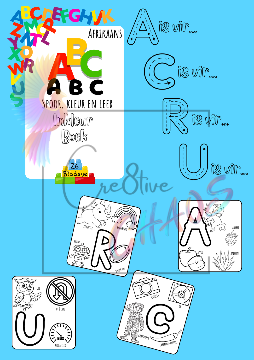 A B C Trace, Color &amp; Learn Bundle (Digital)