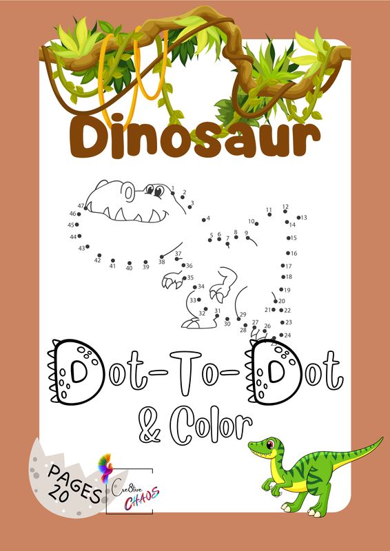 Dinosaur dot-to-dot &amp; Coloring Book (Digital)