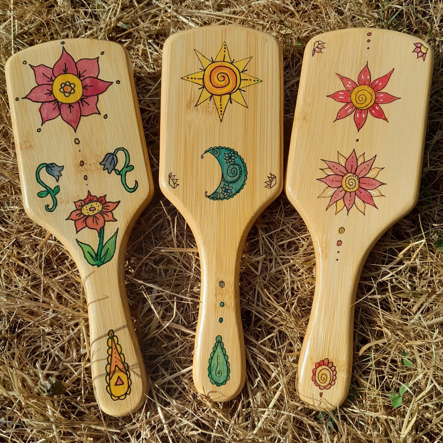 Beautiful bamboo eco hair brush.