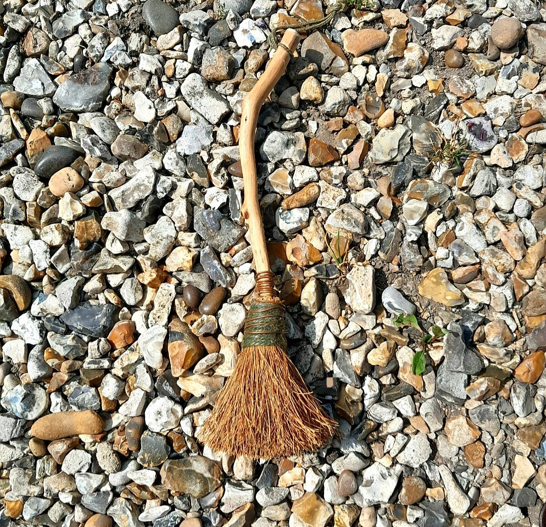 Handmade oak and copper brush