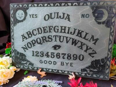 Ouija board from wood, classic spirit board Ouija, Occult practice, Spirit game for talking to the souls of the dead, Witchcraft decor
