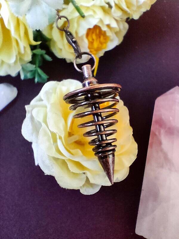 Spiral Pendulum from Copper Plated, divination tools, Copper Vortex Dowsing Pendulum