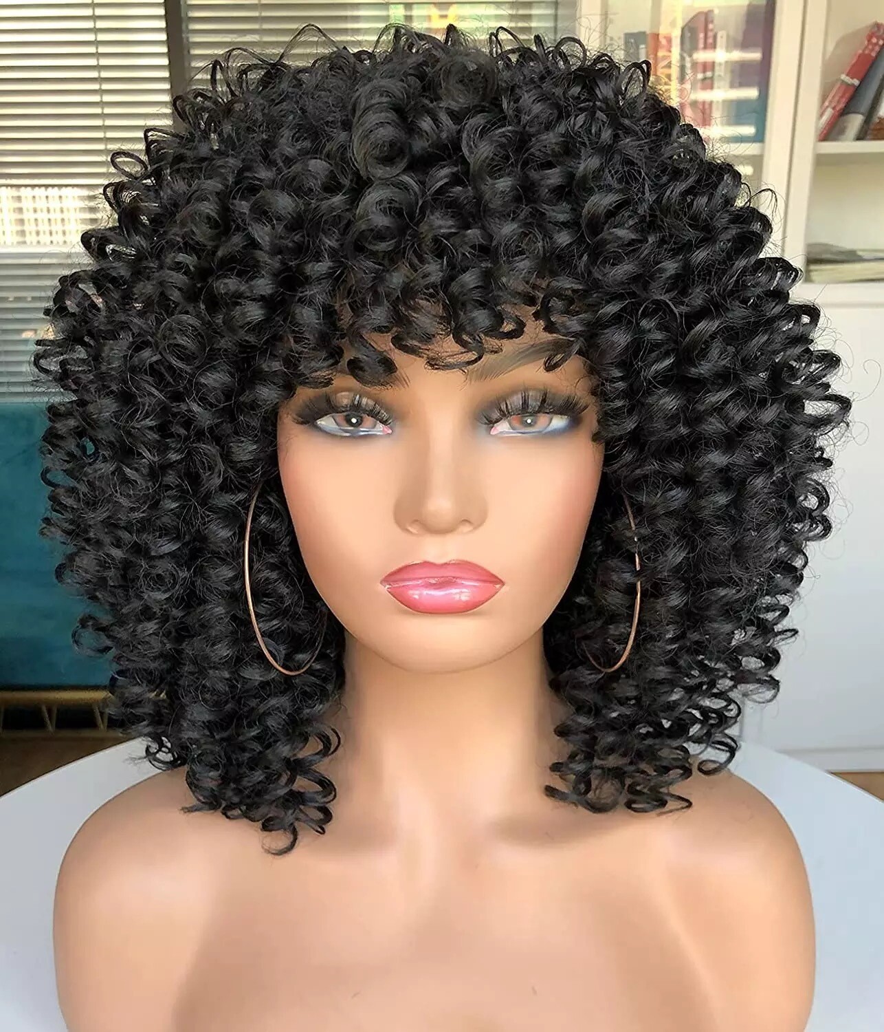 Short Afro with bangs