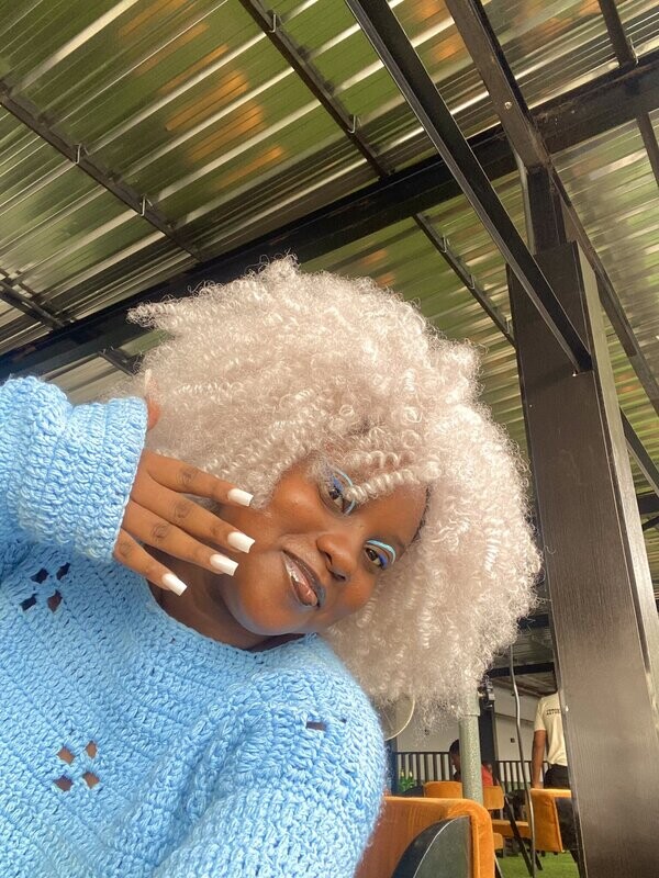 Short Afro with bangs
