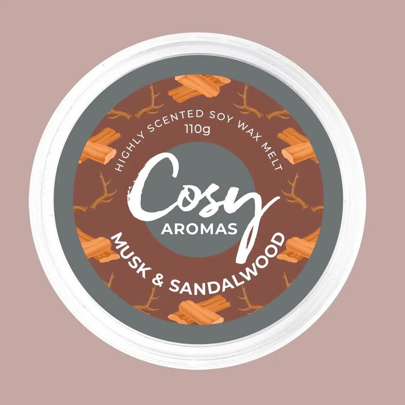 Musk and Sandalwood Wax Melt Tub 110g