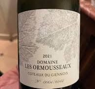 Hubert Veneau Domaine Les Ormousseaux  Coteaux du Gennois 2021 Pinot Noir et Gamay