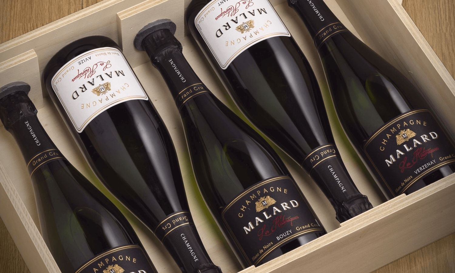 Champagne Malard  Les Historiques 5 Grand Cru Cassa in Legno