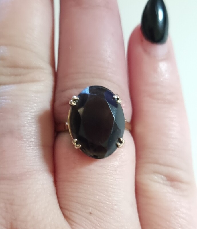 9CT GOLD ART DECO RING 