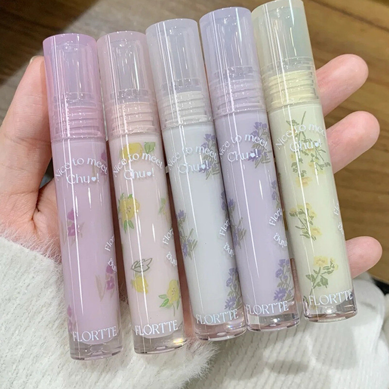 FLORTTE/Flower Lolia&#39;s First Kiss Exposed Lip Glaze Mirror Lipstick Female Water Light Lip Dew Flower Luolia Lip Gloss