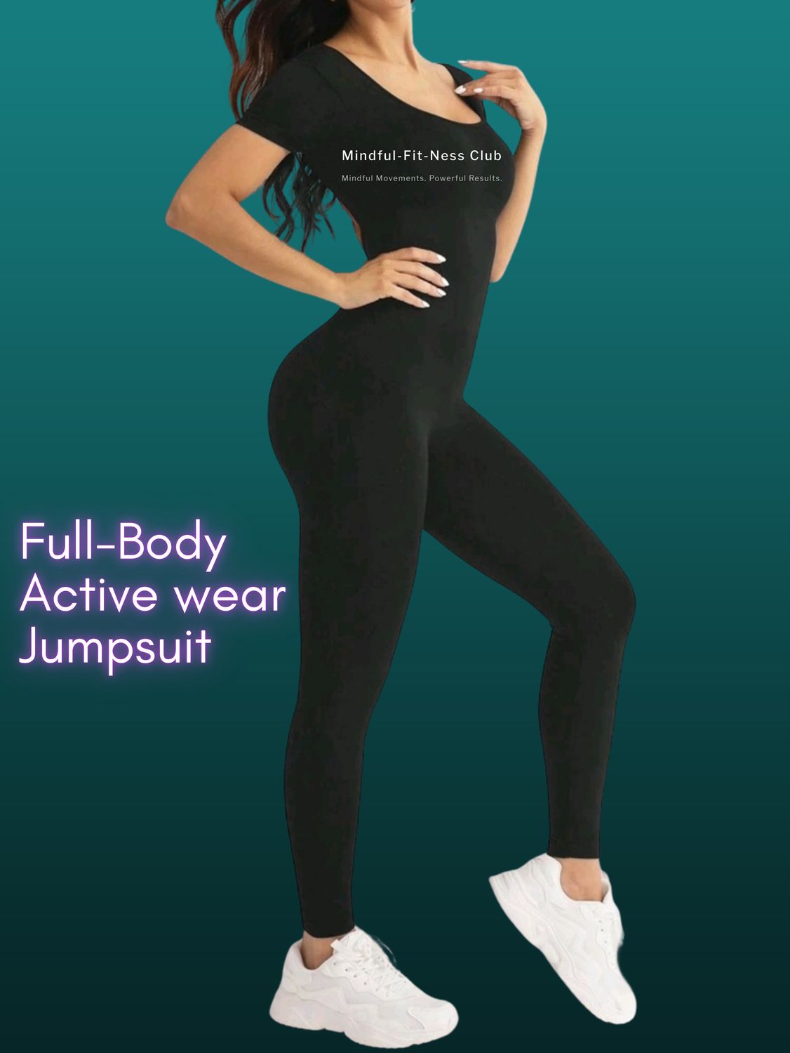 Calm Black Seamless Strectchy Sports/Activewear Jumpsuit