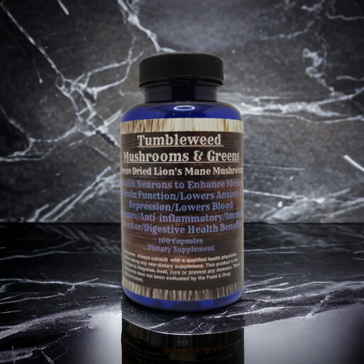 Lion&#39;s Mane Mushroom Capsules Freeze Dried 100 Count