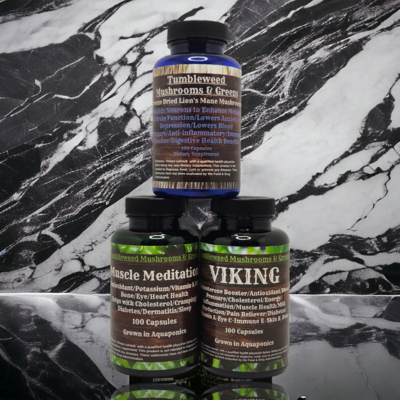 Lion&#39;s Mane Viking Muscle Meditation Capsules (Total Mind and Body Preventive Maintenance for Men) Freeze Dried 300 Count