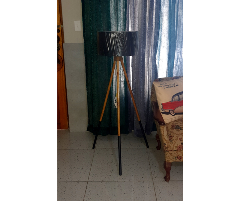Black Tip Tri-Pod Standing Lamp