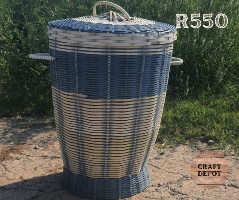 Woven Laundry Basket with Lid