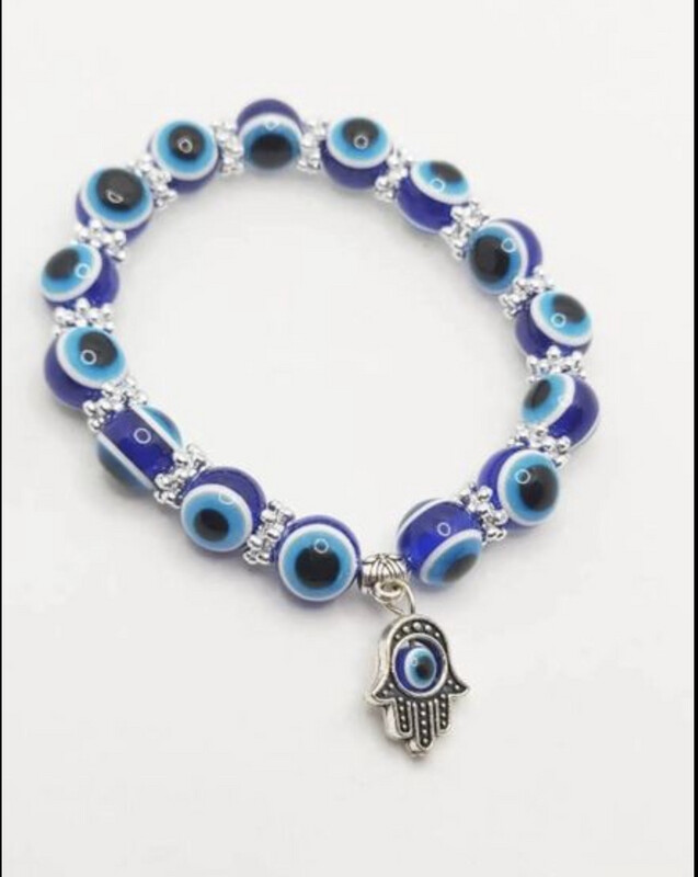 Protection Hamsa Evil Eye Bracelet Hand Of Fatima Spiritual Lucky Unisex Evil Eye Jewellery Giftbag Free UK Delivery