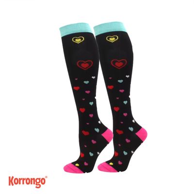 COMPRESION BAJA CORAZONES NEGRO