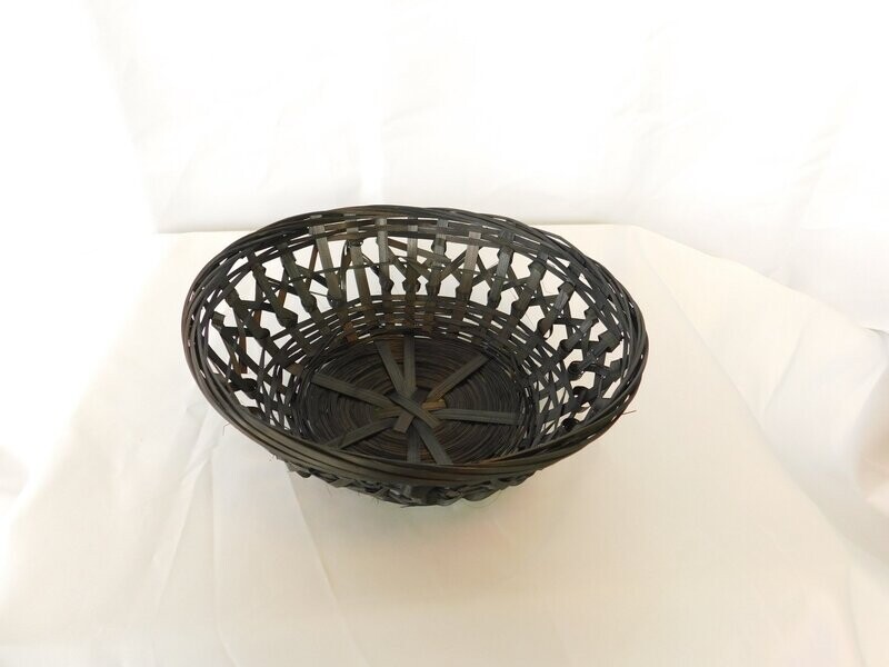 Broodmand bamboe zwart rond open 22*7.5 cm