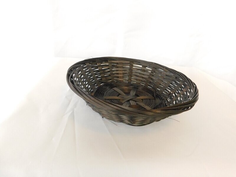 Schaal bamboe rond zwart laag 20*4 cm