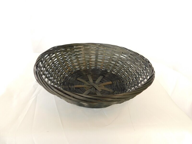 Broodmand bamboe rond zwart dicht 25*7 cm