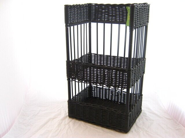 Stokbroodmand rechthoek kunststof zwart 40*30*70 cm