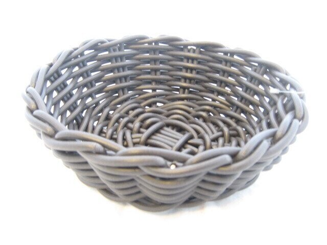 Broodmandje kunststof grijs rond 20*7 cm
