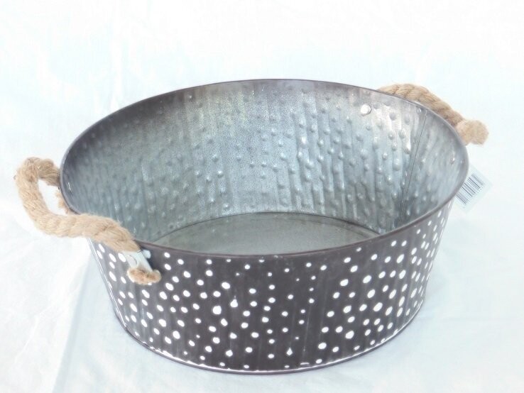 Zink teil zwart met stippen 30*11 cm Zink teil zwart met stippen 30*11 cm