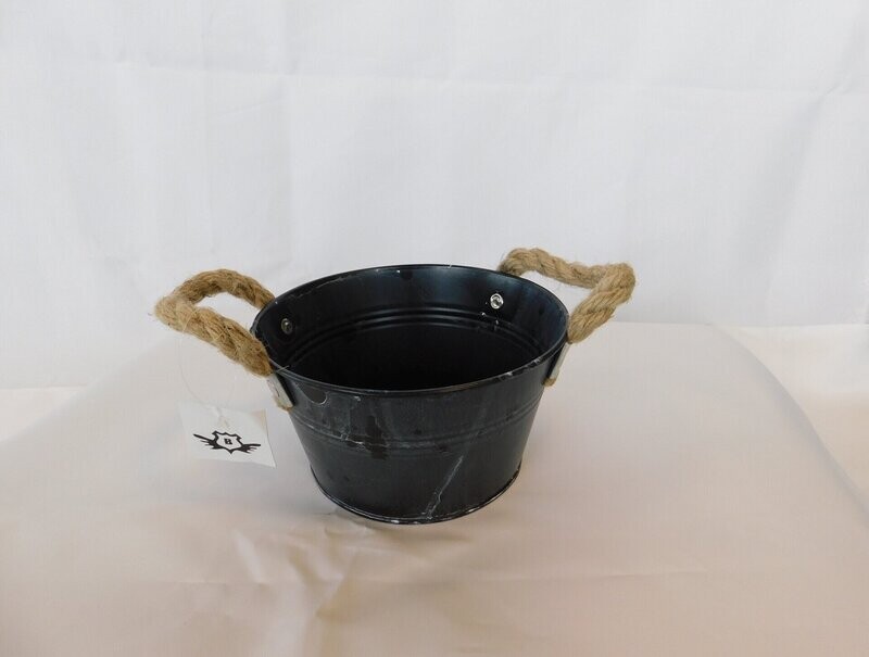 Mand zwart jute hengsels 15*8*11 cm