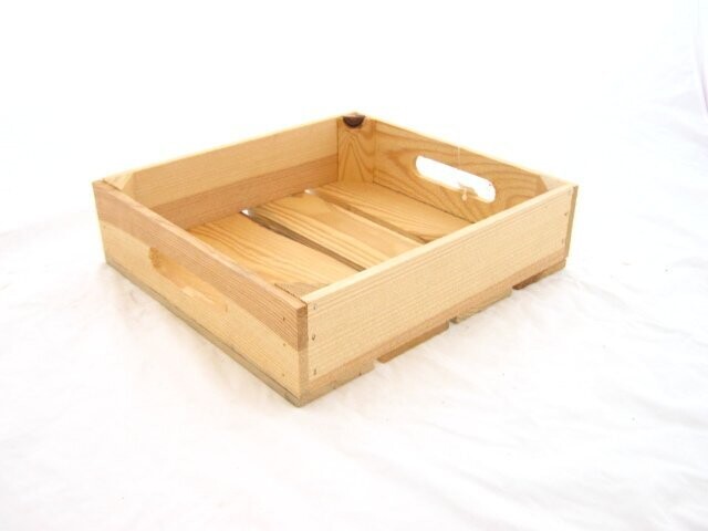 Bakje met greep hout 29,5*26*7 cm
