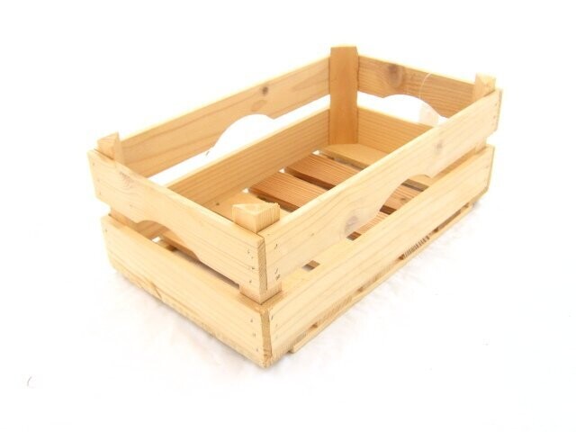 Veilingkist hout rechthoek 34*20*12/14 cm