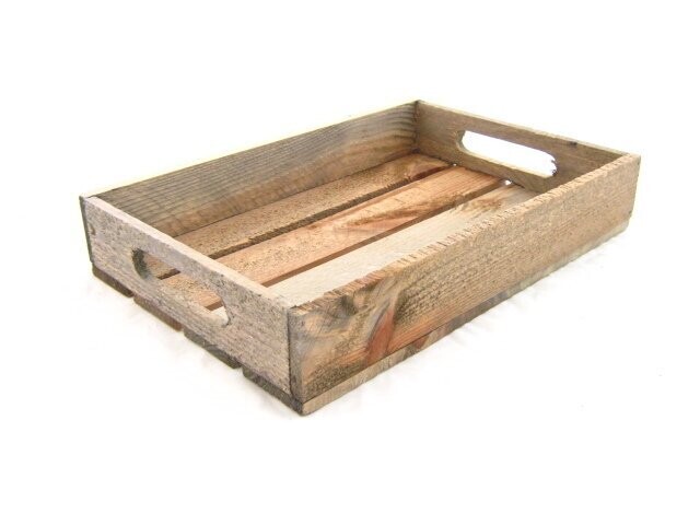 Bakje oud hout rechthoek 32.5*22*5.5 cm