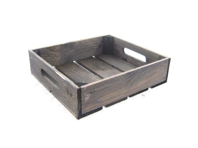 Bakje met greep oud hout 29,5*26*7 cm