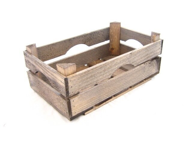 Veilingkist oud hout rechthoek 34*20*12/14 cm