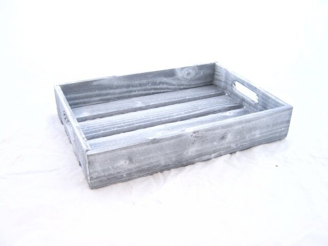 Bakje white wash rechthoek 32.5*22*5.5 cm