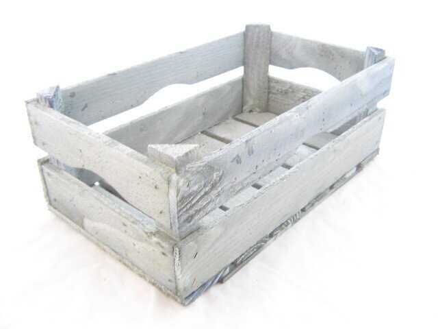 Veilingkist hout white-wash 34*20*12/14 cm