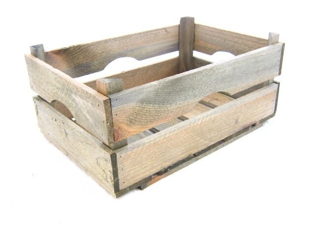 Veilingkist oud hout rechthoek 39.5*26*16.5/18 cm