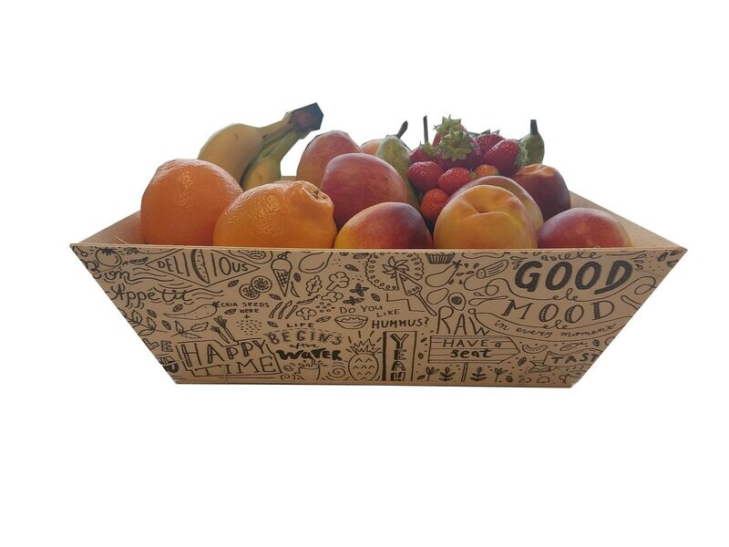 Bakje hout L 35 X 26 X 12 cm doodle