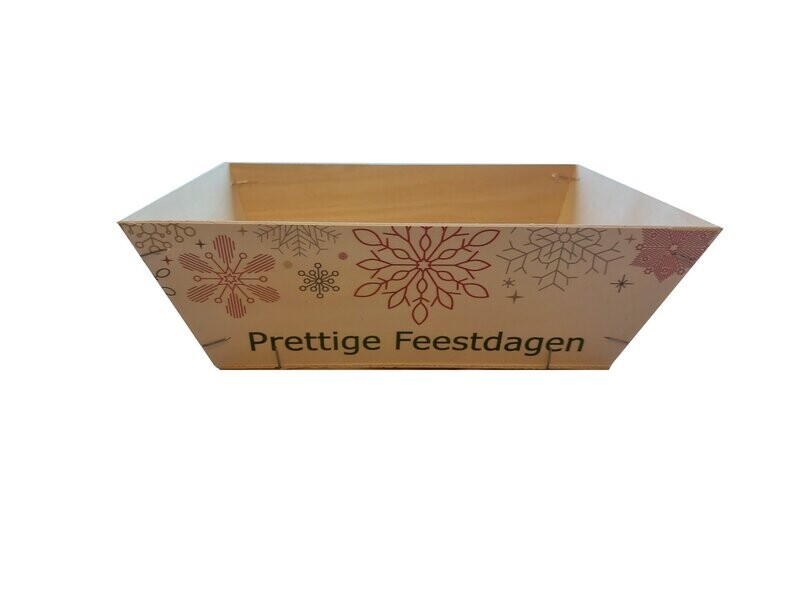Bakje hout L 35 X 26 X 12 cm feestdagen