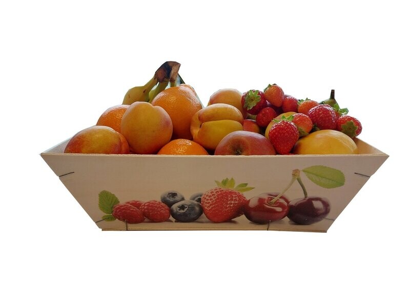 Bakje hout L 35 X 26 X 12 cm fruit