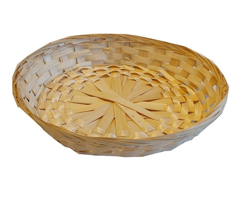 Schaal bamboe naturel rond laag 25*4 cm