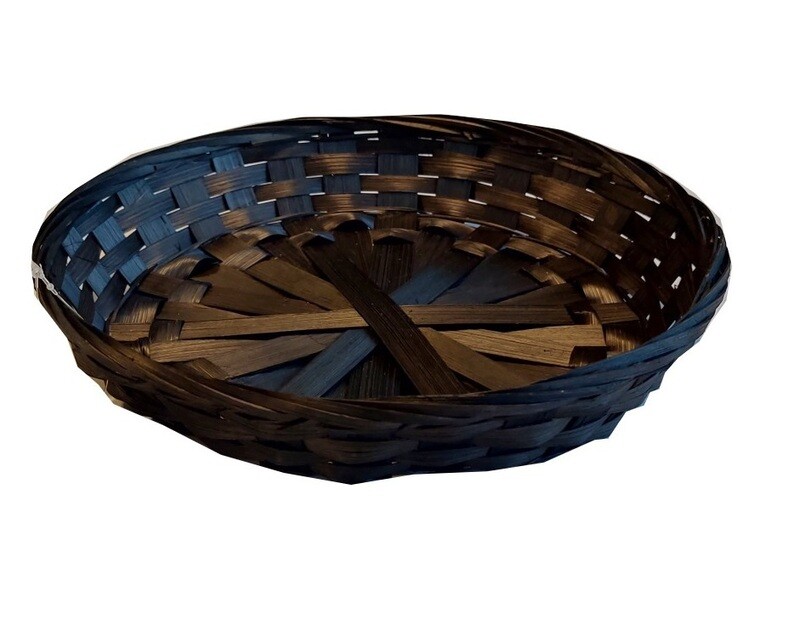 Schaal bamboe zwart rond laag 25*4 cm