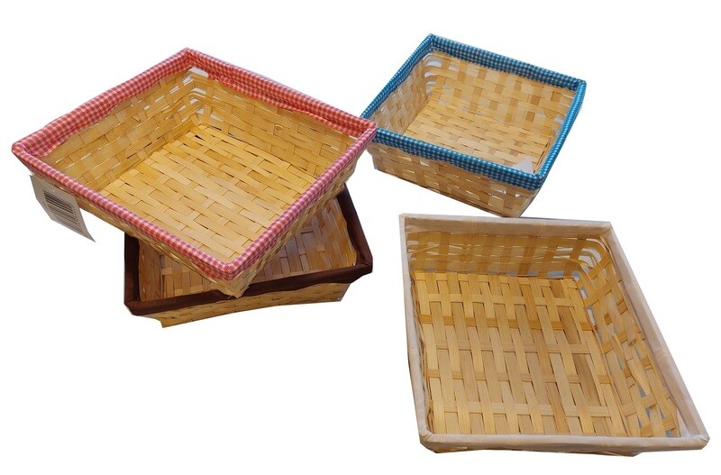 Manden ruit vierkant 25*25*8 cm​ (set van 4 kleuren)