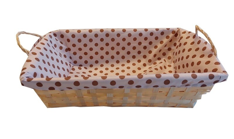 Mand met handvat en stof rechthoek 35*25*10 cm