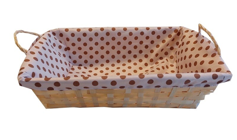 Mand met stof rechthoek 31*23*10 cm